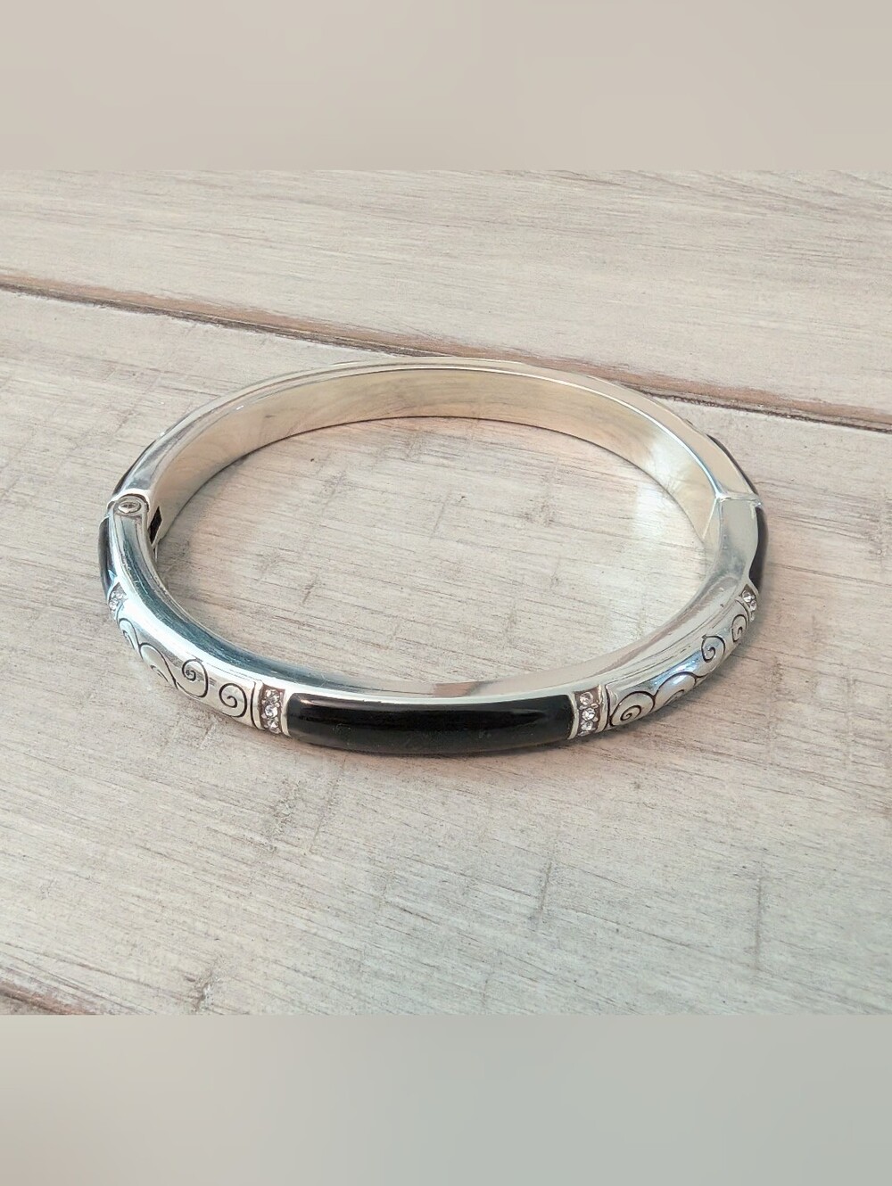Brighton Wiltern Bangle Bracelet Black And Silver